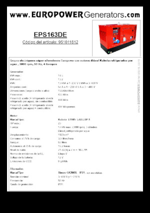 Generatoare de curent diesel Europower EPS163DE (S)