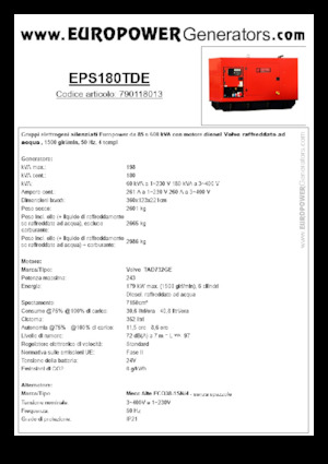Generatoare de curent diesel Europower EPS180TDE (MA)