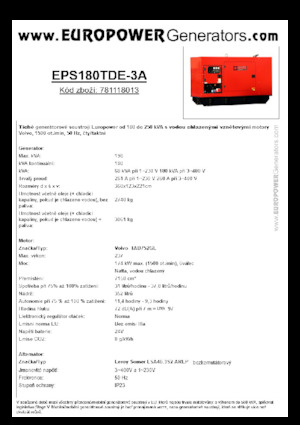 Generatoare de curent diesel Europower EPS180TDE-3A (LS)