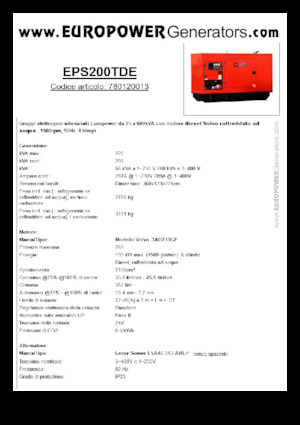 Generatoare de curent diesel Europower EPS200TDE (LS)