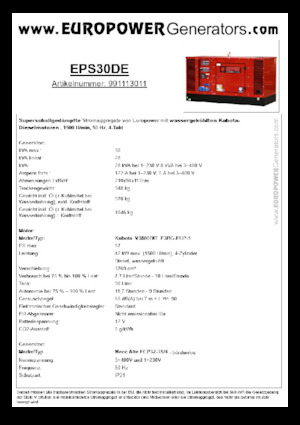 Generatoare de curent diesel Europower EPS30DE (MA)
