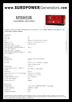 Generatoare de curent diesel Europower EPS34TDE (LS)