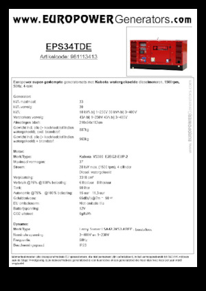 Generatoare de curent diesel Europower EPS34TDE (LS)