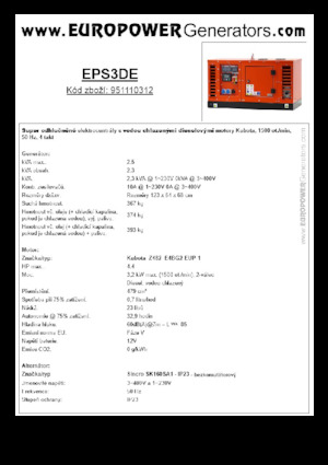 Generatoare de curent diesel Europower EPS3DE (S)