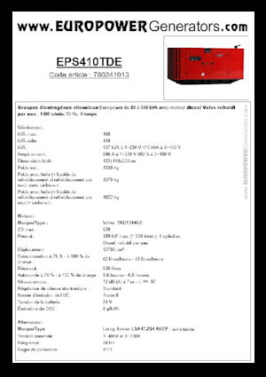 Generatoare de curent diesel Europower EPS410TDE (LS)