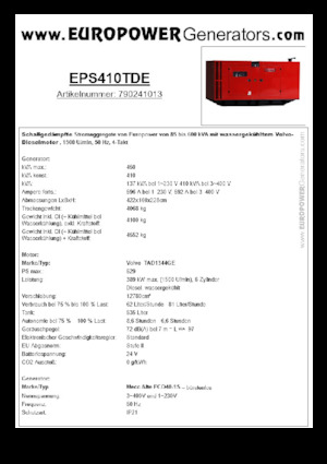 Generatoare de curent diesel Europower EPS410TDE (MA)