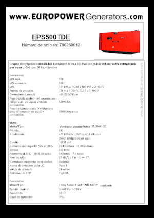 Generatoare de curent diesel Europower EPS500TDE (LS)