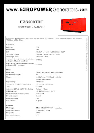 Generatoare de curent diesel Europower EPS500TDE (MA)