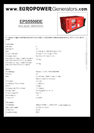 Generatoare de curent diesel Europower EPS5500DE (S)