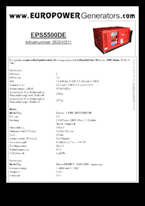 Generatoare de curent diesel Europower EPS5500DE (S)
