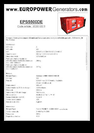 Generatoare de curent diesel Europower EPS5500DE (S)