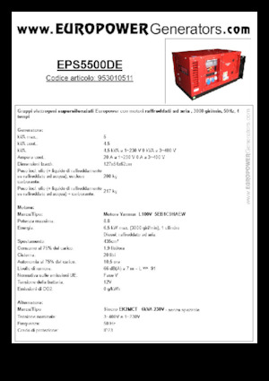 Generatoare de curent diesel Europower EPS5500DE (S)