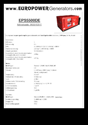 Generatoare de curent diesel Europower EPS5500DE (S)