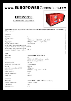 Generatoare de curent diesel Europower EPS5500DE (S)