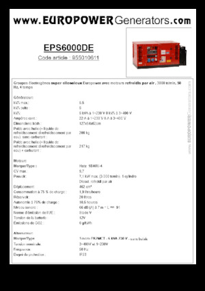 Generatoare de curent diesel Europower EPS6000DE (S)