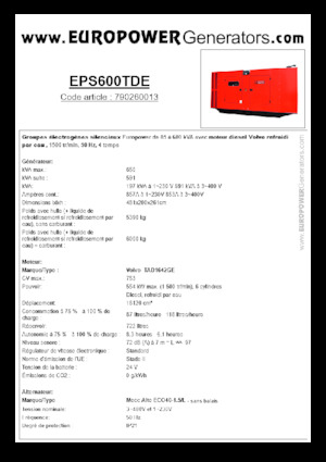Generatoare de curent diesel Europower EPS600TDE (MA)