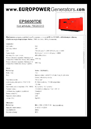 Generatoare de curent diesel Europower EPS600TDE (MA)
