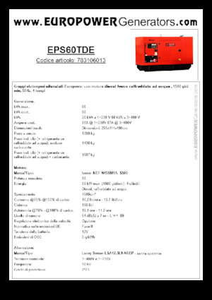 Generatoare de curent diesel Europower EPS60TDE (LS)