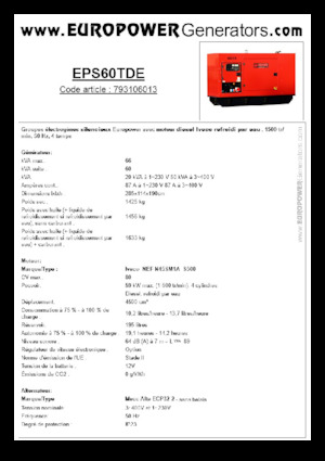 Generatoare de curent diesel Europower EPS60TDE (MA)