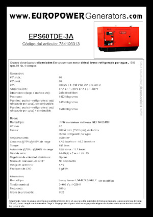 Generatoare de curent diesel Europower EPS60TDE-3A (LS)