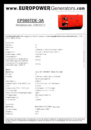 Generatoare de curent diesel Europower EPS60TDE-3A (MA)