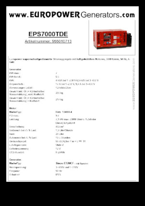 Generatoare de curent diesel Europower EPS7000TDE (S)