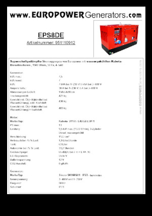 Generatoare de curent diesel Europower EPS8DE (S)