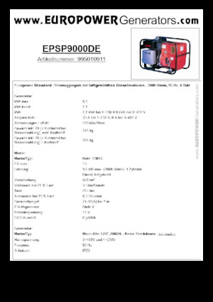 Generatoare de curent diesel Europower EPSP9000DE (MA)