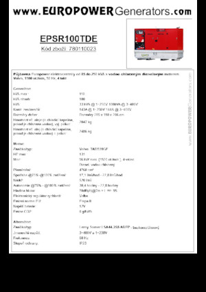 Generatoare de curent diesel Europower EPSR100TDE (LS)