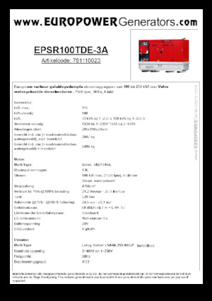 Generatoare de curent diesel Europower EPSR100TDE-3A (LS)