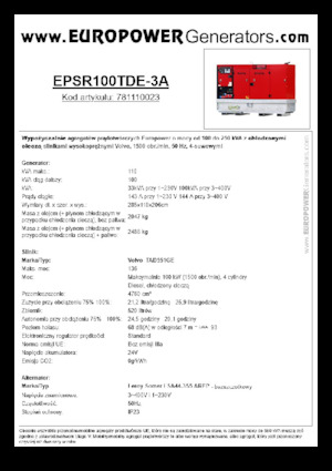 Generatoare de curent diesel Europower EPSR100TDE-3A (LS)