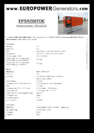 Generatoare de curent diesel Europower EPSR200TDE (LS)