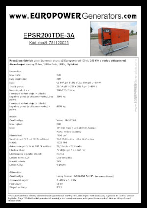 Generatoare de curent diesel Europower EPSR200TDE-3A (LS)