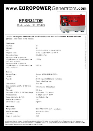 Generatoare de curent diesel Europower EPSR34TDE (MA)