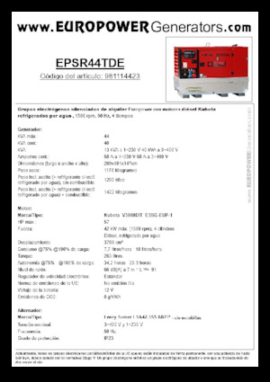 Generatoare de curent diesel Europower EPSR44TDE (LS)