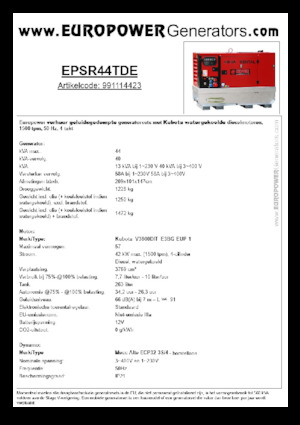 Generatoare de curent diesel Europower EPSR44TDE (MA)
