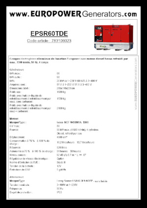 Generatoare de curent diesel Europower EPSR60TDE (LS)