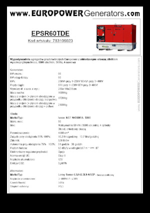 Generatoare de curent diesel Europower EPSR60TDE (LS)
