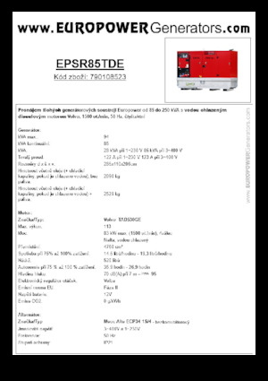 Generatoare de curent diesel Europower EPSR85TDE (MA)