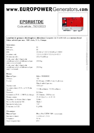 Generatoare de curent diesel Europower EPSR85TDE (MA)