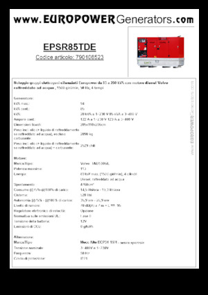 Generatoare de curent diesel Europower EPSR85TDE (MA)