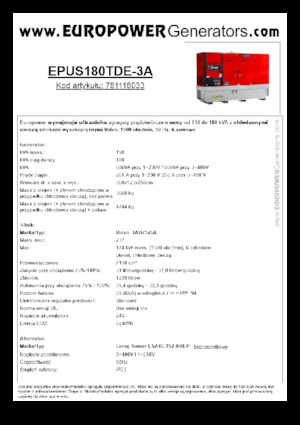 Generatoare de curent diesel Europower EPUS180TDE-3A (LS)