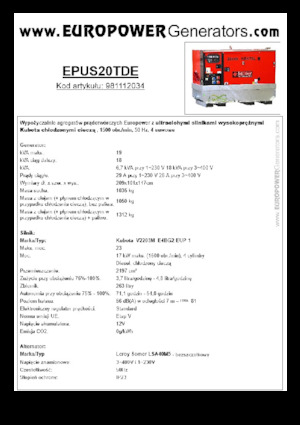Generatoare de curent diesel Europower EPUS20TDE (LS)