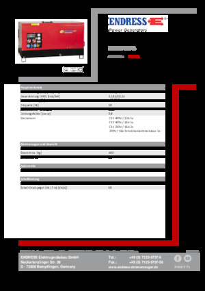 Generatoare de curent diesel Endress ESE 15 YW-B