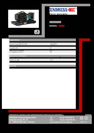 Generatoare de curent diesel Endress ESE 275 IW