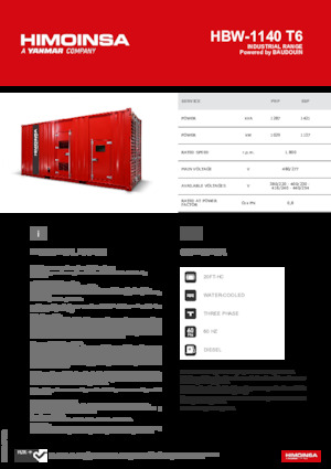 Generatoare de curent diesel HIMOINSA HBW-1140 T6