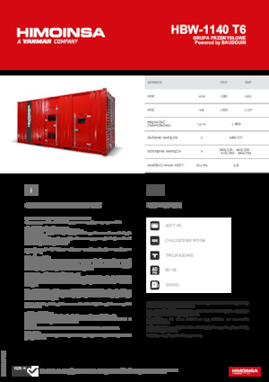 Generatoare de curent diesel HIMOINSA HBW-1140 T6
