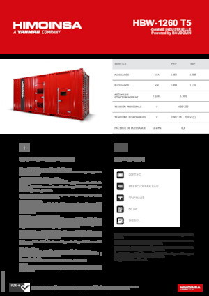 Generatoare de curent diesel HIMOINSA HBW-1260 T5