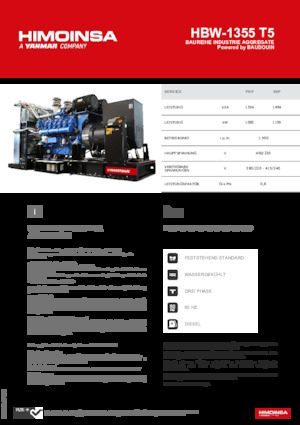 Generatoare de curent diesel HIMOINSA HBW-1355 T5
