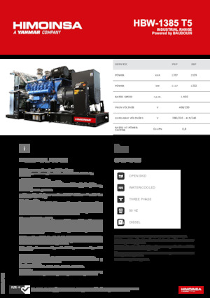 Generatoare de curent diesel HIMOINSA HBW-1385 T5